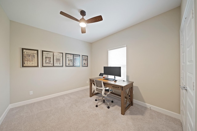 911 W 35th St Unit C, Houston, TX 77018 - carpeted office space with a ceiling fan and baseboards