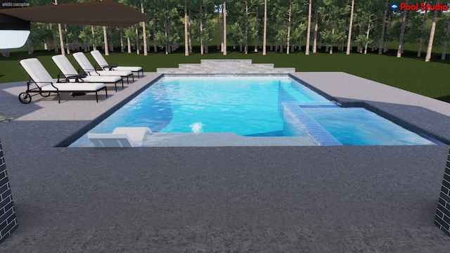 11304 Monarchs Way, Montgomery, TX 77316 - view of swimming pool with a patio area, a pool with connected hot tub, and a lawn