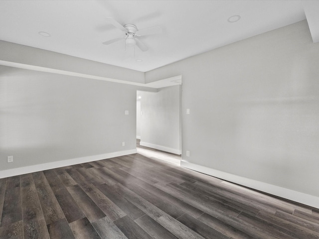 246 18th St, Dickinson, TX 77539 - empty room with wood finished floors and a ceiling fan