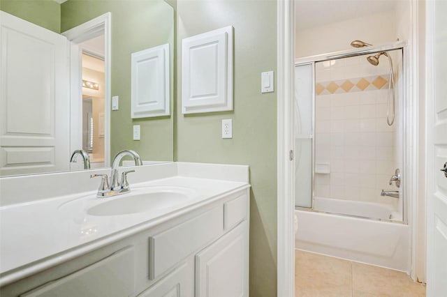 13212 Lismore Pt, Cypress, TX 77429 - bathroom with vanity, shower / bathtub combination, and tile patterned floors