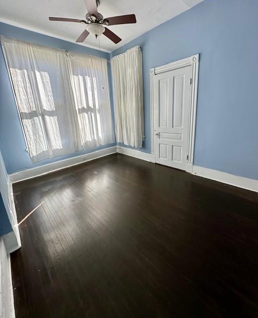 915 11th St, Galveston, TX 77550 - unfurnished room with ceiling fan and wood finished floors