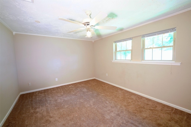 7354 Stone Pine Ln, Houston, TX 77041 - carpeted empty room featuring crown molding and ceiling fan