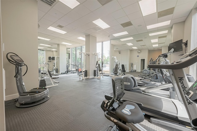 5150 Hidalgo St Unit 204, Houston, TX 77056 - gym with a drop ceiling