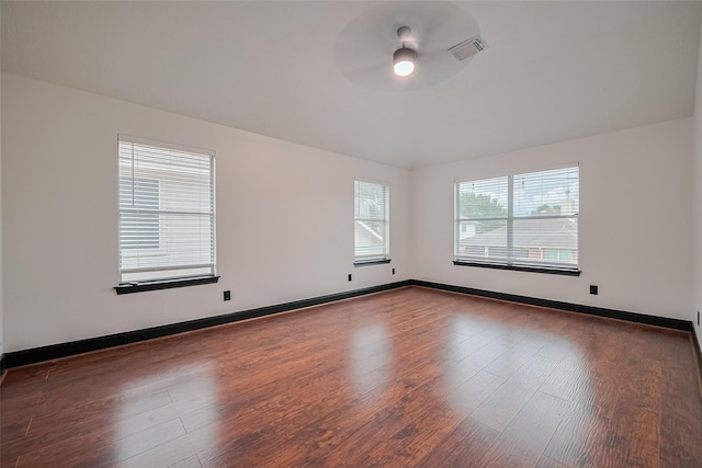 13703 Broad Oaks Ln, Rosharon, TX 77583 - spare room featuring ceiling fan and dark wood finished floors