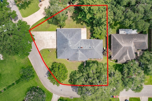 105 Pleasant Valley Dr, West Columbia, TX 77486 - aerial overview of property's location featuring property boundaries highlighted
