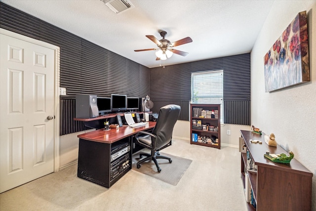 7110 Timber Post Ln, Humble, TX 77346 - carpeted office space featuring a ceiling fan and baseboards