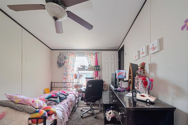 232 3rd St, Dickinson, TX 77539 - bedroom featuring carpet flooring, a ceiling fan, and a desk