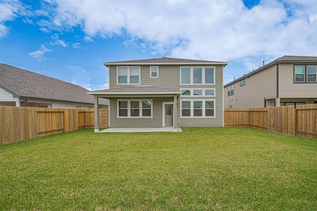 10023 Rose Mallow Ln, Magnolia, TX 77354 - back of house featuring a patio area, a fenced backyard, and a shingled roof
