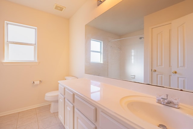7907 Swan Hollow Ct, Houston, TX 77041 - bathroom with vanity, tile patterned floors, and a shower