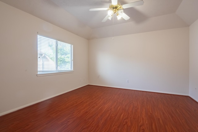7907 Swan Hollow Ct, Houston, TX 77041 - unfurnished room featuring wood finished floors, lofted ceiling, and ceiling fan