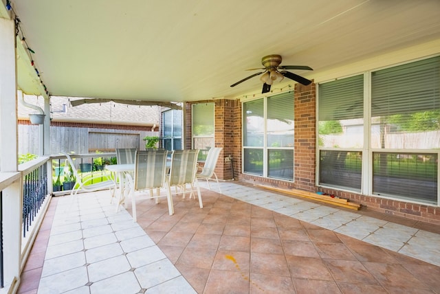 7907 Swan Hollow Ct, Houston, TX 77041 - view of patio / terrace featuring a ceiling fan and outdoor dining area