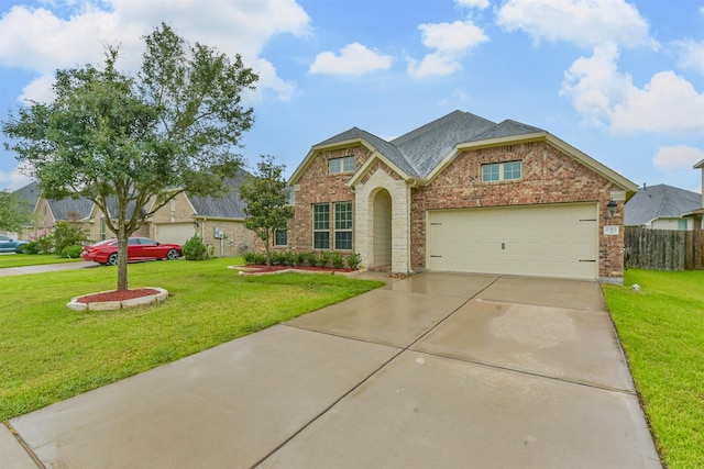 2012 Post Oak Ct, Pearland, TX 77581 - traditional-style home featuring brick siding, concrete driveway, an attached garage, and a shingled roof