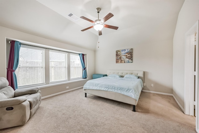 2012 Post Oak Ct, Pearland, TX 77581 - bedroom with carpet, lofted ceiling, and ceiling fan
