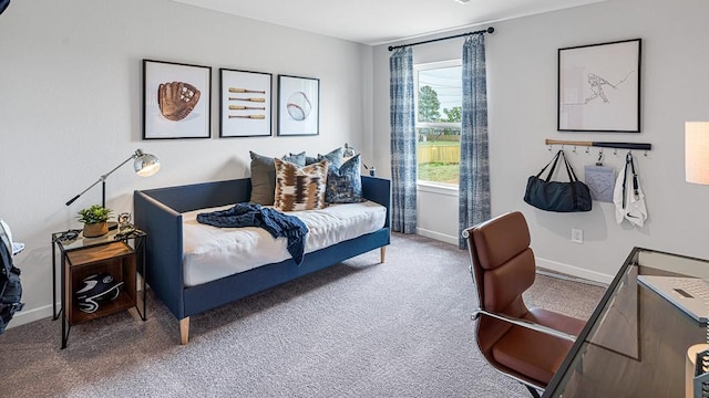 1219 Buffalo Run, Tomball, TX 77375 - carpeted bedroom with baseboards and an office area