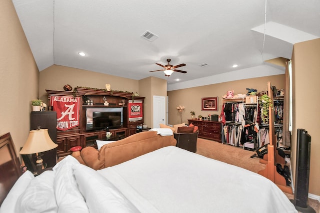 102 Stonecrop Pl, Montgomery, TX 77316 - bedroom featuring carpet flooring, recessed lighting, and ceiling fan