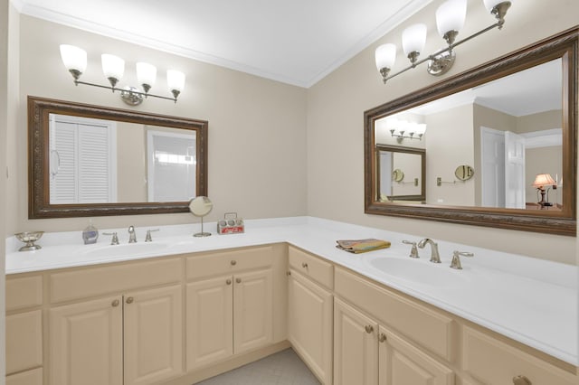 2117 Nantucket Dr, Houston, TX 77057 - bathroom featuring vanity and crown molding