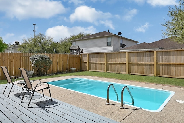 29207 Legends Hill Dr, Spring, TX 77386 - view of pool featuring a fenced backyard and a wooden deck
