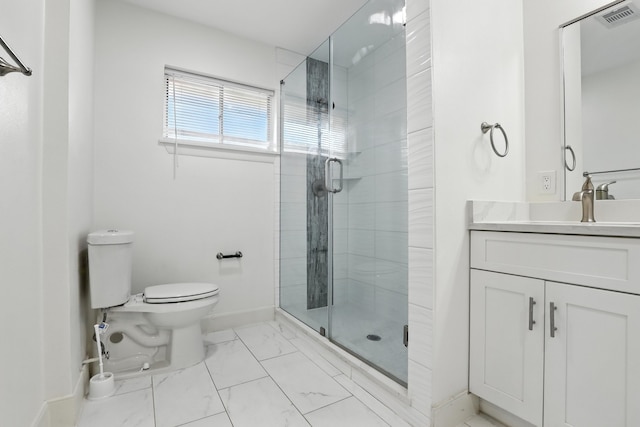 9226 Kapri Ln, Houston, TX 77025 - full bathroom with marble finish floors, vanity, and a shower stall