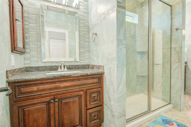 22315 Claysprings Ln, Katy, TX 77450 - bathroom with a shower stall and vanity