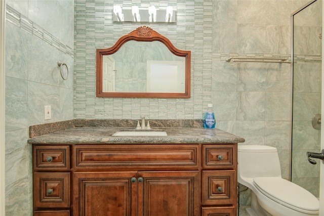 22315 Claysprings Ln, Katy, TX 77450 - bathroom with tile walls and vanity