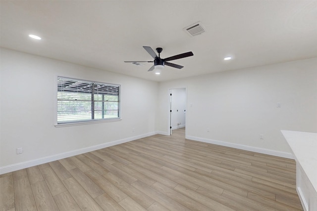 904 Dumas Dr, Bryan, TX 77803 - empty room with light wood-style floors, recessed lighting, and a ceiling fan