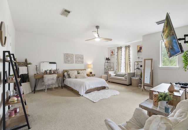 9523 Sapphire Hill Ln, Katy, TX 77494 - bedroom with light carpet and ceiling fan