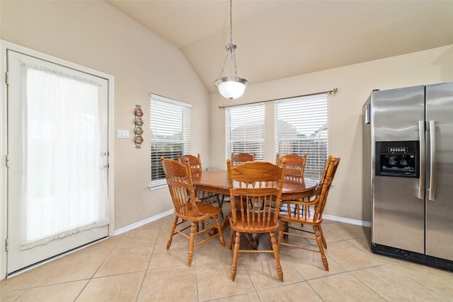 21739 W Mulberry Field Cir, Cypress, TX 77433 - dining space with light tile patterned floors and lofted ceiling
