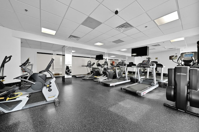 3525 Sage Rd Unit 813, Houston, TX 77056 - gym with a drop ceiling