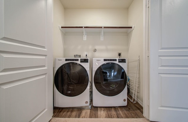 14746 Jasper Stream Ct, Houston, TX 77069 - washroom featuring wood finished floors and washer and dryer