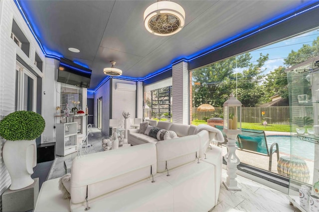 8002 Laguna Springs Ct, Houston, TX 77095 - sunroom with healthy amount of natural light and beverage cooler