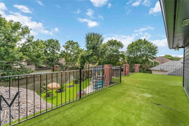 8002 Laguna Springs Ct, Houston, TX 77095 - fenced yard featuring a playground