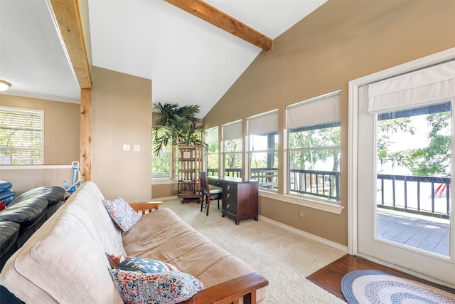 1831 Lakeview Estates Dr, Coldspring, TX 77331 - living room featuring baseboards and carpet