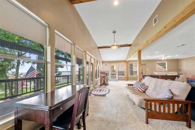 1831 Lakeview Estates Dr, Coldspring, TX 77331 - sunroom / solarium with carpet and recessed lighting