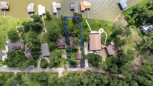 1831 Lakeview Estates Dr, Coldspring, TX 77331 - aerial view of residential area featuring property boundaries highlighted