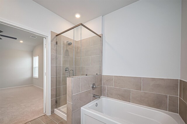 14979 Eagle Feather Dr, Houston, TX 77090 - full bath with a garden tub, a stall shower, and recessed lighting
