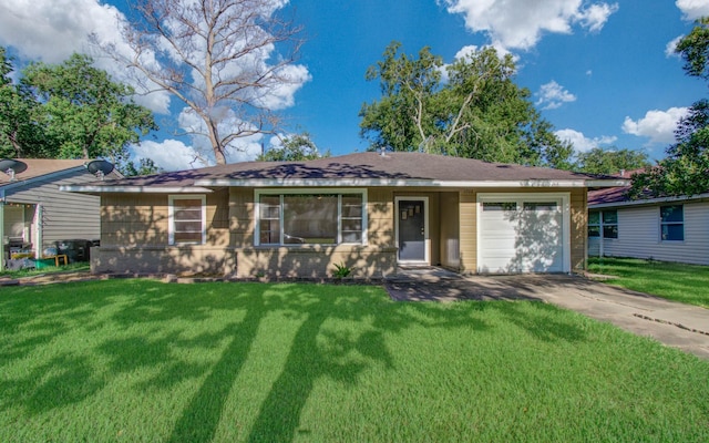 1708 S Park Dr, Alvin, TX 77511 - ranch-style home featuring a garage, a front yard, and concrete driveway