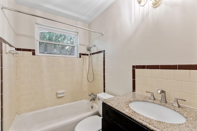 9622 Highmeadow Dr, Houston, TX 77063 - bathroom featuring  shower combination, vanity, and decorative backsplash