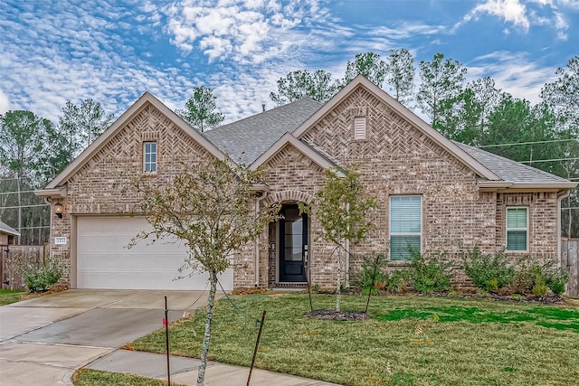 23722 Canolo Grove Ln, New Caney, TX 77357 - view of front of property featuring brick siding, concrete driveway, and a shingled roof