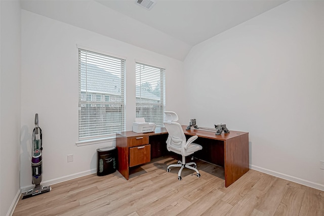 23722 Canolo Grove Ln, New Caney, TX 77357 - office space with light wood-type flooring and vaulted ceiling