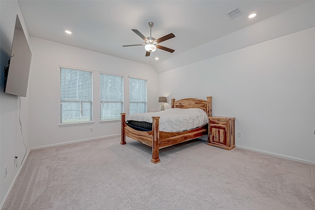 23722 Canolo Grove Ln, New Caney, TX 77357 - bedroom featuring light colored carpet, recessed lighting, and a ceiling fan
