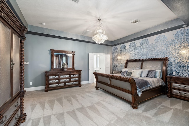 2010 Cias Trail Ln, Spring, TX 77386 - bedroom with light carpet and a chandelier