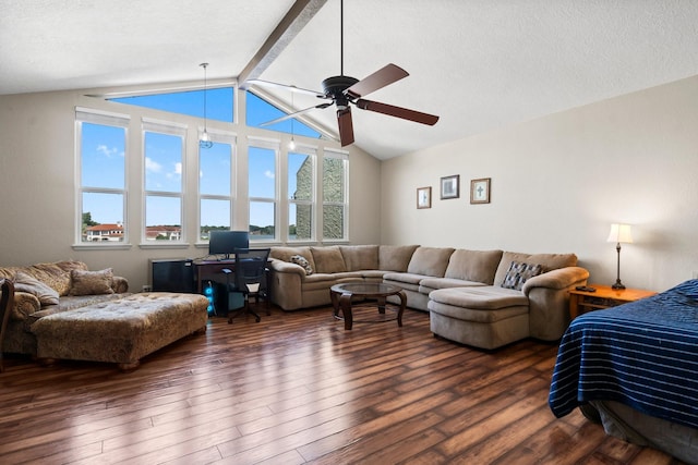 145 Capetown, Montgomery, TX 77356 - living area with a ceiling fan, wood-type flooring, and a textured ceiling