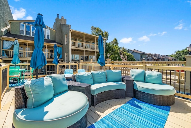 145 Capetown, Montgomery, TX 77356 - wooden deck with outdoor lounge area