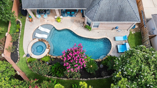 4402 Eden Point Ln, Katy, TX 77494 - aerial view of property and surrounding area featuring a pool area
