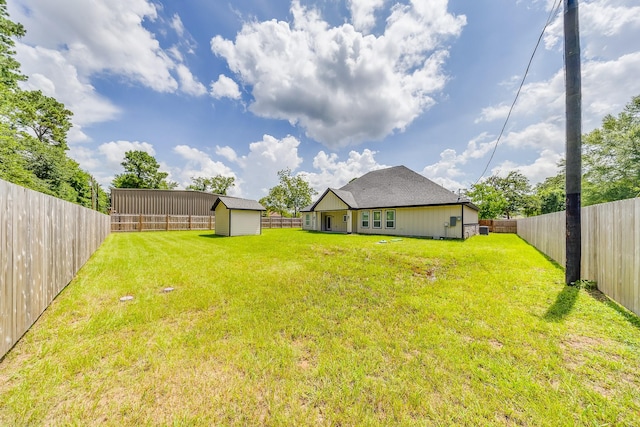 25050 Shady Oak Dr, Hockley, TX 77447 - fenced backyard with a storage unit