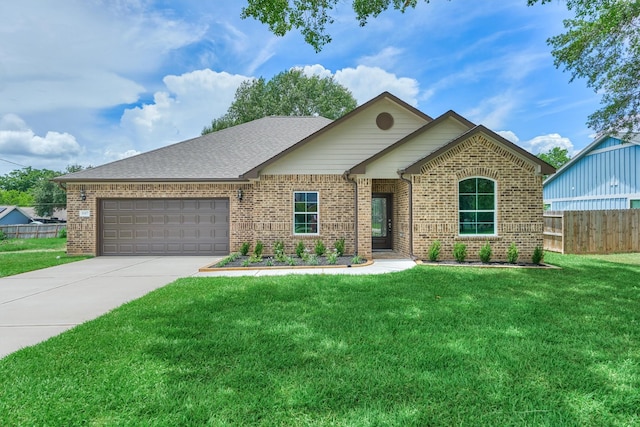 10477 Valley Dr N, Willis, TX 77318 - ranch-style house with brick siding, a garage, and concrete driveway