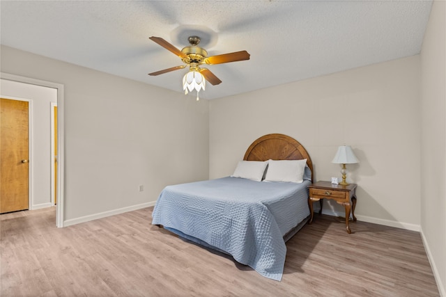 2006 Echo Ridge Ct, Houston, TX 77339 - bedroom featuring light wood-type flooring, ceiling fan, and a textured ceiling