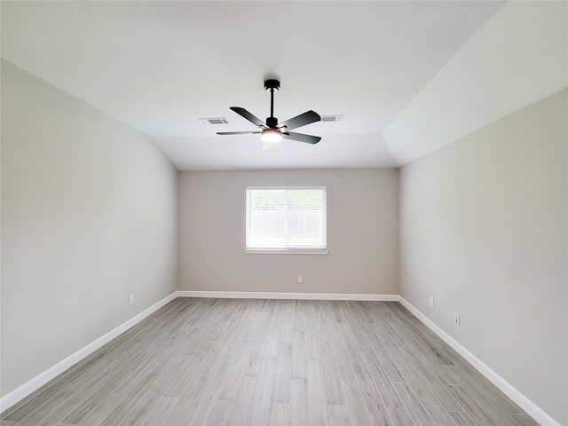 18106 Water Mill Dr, Cypress, TX 77429 - spare room featuring light wood finished floors, a ceiling fan, and lofted ceiling