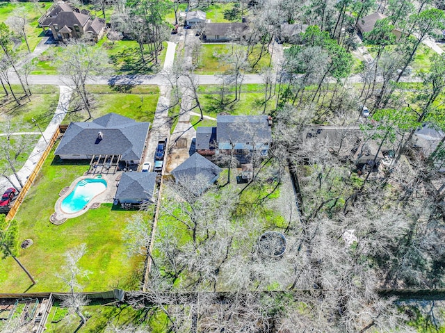 1201 Shady Oak Ln, Dickinson, TX 77539 - aerial perspective of suburban area featuring a pool area