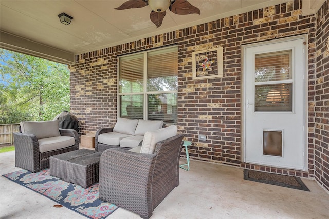 1900 Pagemill Ln, Conroe, TX 77304 - view of patio / terrace with an outdoor living space and ceiling fan